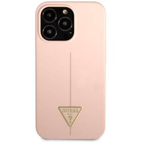 Kryt na mobil Guess Line Triangle na Apple iPhone 13 Pro (GUHCP13LSLTGP) růžový