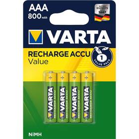 Baterie nabíjecí Varta Value, HR03, AAA, 800mAh, Ni-MH, blistr 4ks (56613101404)