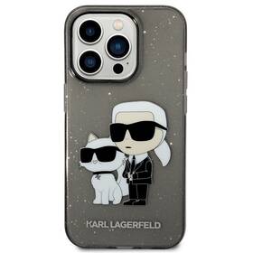 Kryt na mobil Karl Lagerfeld IML Glitter Karl and Choupette NFT na Apple iPhone 14 Pro (KLHCP14LHNKCTGK) černý