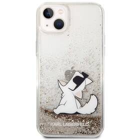 Kryt na mobil Karl Lagerfeld Liquid Glitter Choupette Eat na Apple iPhone 14 Plus (KLHCP14MGCFD) zlatý