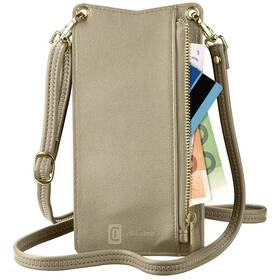 Pouzdro na mobil CellularLine Mini Bag na krk (MINIBAGZ) bronzové