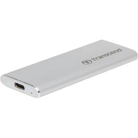 Box na HDD Transcend CM42 externí SSD rámeček, M.2 SATA SSD typ 2242, USB 3.0/USB-C (TS-CM42S) stříbrný - zánovní - 12 měsíců záruka