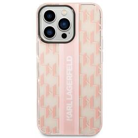 Kryt na mobil Karl Lagerfeld Monogram Vertical Stripe na Apple iPhone 14 Pro (KLHCP14LHKLSPCP) růžový