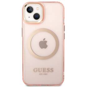 Kryt na mobil Guess Translucent MagSafe na Apple iPhone 14 (GUHMP14SHTCMP) růžový