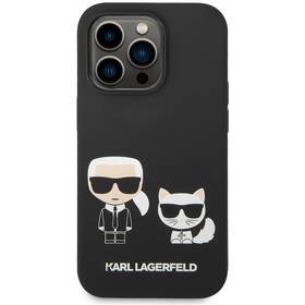 Kryt na mobil Karl Lagerfeld and Choupette Liquid Silicone na Apple iPhone 14 Pro (KLHCP14LSSKCK) černý