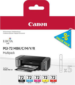 Inkoustová náplň Canon PGI-72 MBK/C/M/Y/R - originální, CMYK (6402B009)