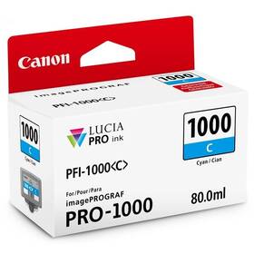 Inkoustová náplň Canon PFI-1000 C, 80 ml Cyan (0547C001)