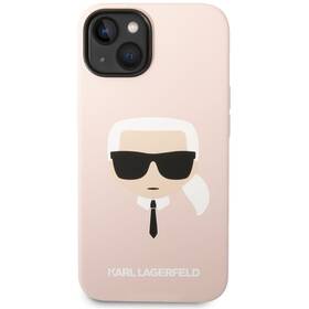 Kryt na mobil Karl Lagerfeld MagSafe Liquid Silicone Karl Head na Apple iPhone 14 (KLHMP14SSLKHLP) růžový
