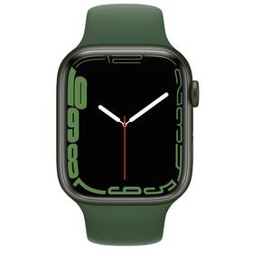 Chytré hodinky Apple Watch Series 7 GPS, 41mm pouzdro ze zeleného hliníku - jetelově zelený sportovní řemínek (MKN03HC/A)