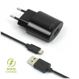 Nabíječka do sítě FIXED 1x USB, 2,4A + micro USB kabel (FIXC-UM-BK) černá