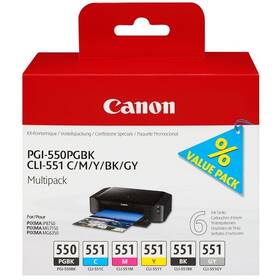 Inkoustová náplň Canon PGI-550 + CLI-551 Multi pack, CMYK (6496B005)