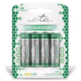 Baterie nabíjecí ETA AA, HR06, 2600mAh, Ni-MH, blistr 4ks (R06CHARGE26004)