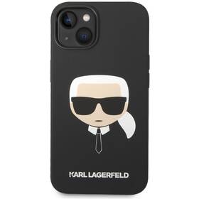 Kryt na mobil Karl Lagerfeld MagSafe Liquid Silicone Karl Head na Apple iPhone 14 Plus (KLHMP14MSLKHBK) černý