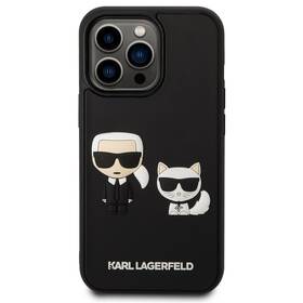 Kryt na mobil Karl Lagerfeld and Choupette 3D na Apple iPhone 14 Pro (KLHCP14L3DRKCK) černý