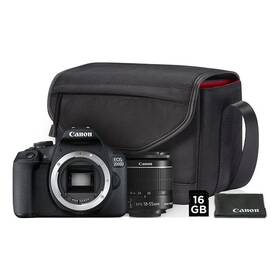 Digitální fotoaparát Canon EOS 2000D + 18-55 IS II + SB130 + 16GB karta (2728C013AA) černý