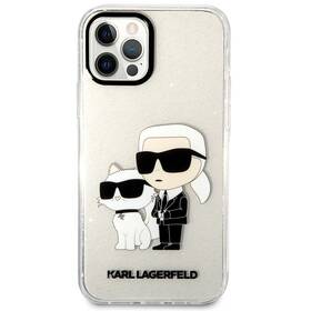 Kryt na mobil Karl Lagerfeld IML Glitter Karl and Choupette NFT na Apple iPhone 12/12 Pro (KLHCP12MHNKCTGT) průhledný