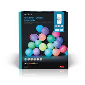 Párty osvětlení Nedis SmartLife LED, Wi-Fi, RGB, 20 LED, 10 m, Android / IOS (WIFILP03C20)