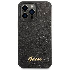 Kryt na mobil Guess Glitter Flakes Metal Logo na Apple iPhone 14 Pro (GUHCP14LHGGSHK) černý