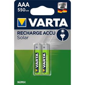 Baterie nabíjecí Varta Solar, HR03, AAA, 550mAh, Ni-MH, blistr 2ks (56733101402)
