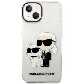 Kryt na mobil Karl Lagerfeld IML Glitter Karl and Choupette NFT na Apple iPhone 14 (KLHCP14SHNKCTGT) průhledný