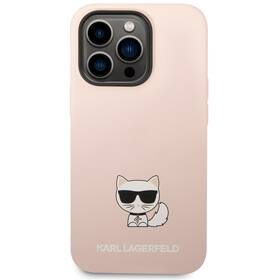 Kryt na mobil Karl Lagerfeld Liquid Silicone Choupette na Apple iPhone 14 Pro (KLHCP14LSLCTPI) růžový