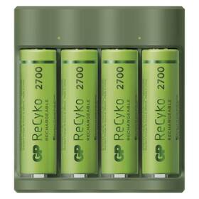 Nabíječka GP Everyday B421 + 4× AA ReCyko 2700 + USB (B52427U)