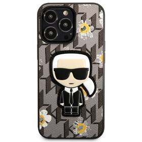 Kryt na mobil Karl Lagerfeld Ikonik Flower na Apple iPhone 13 Pro (KLHCP13LPMNFIK1) šedý