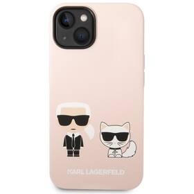 Kryt na mobil Karl Lagerfeld MagSafe Liquid Silicone Karl and Choupette na Apple iPhone 14 (KLHMP14SSSKCI) růžový