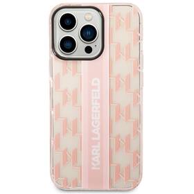 Kryt na mobil Karl Lagerfeld Monogram Vertical Stripe na Apple iPhone 14 Pro Max (KLHCP14XHKLSPCP) růžový