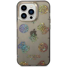 Kryt na mobil Guess Peony Glitter na Apple iPhone 14 Pro (GUHCP14LHTPPTK) černý