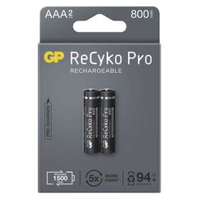 Baterie nabíjecí GP ReCyko Pro, HR03, AAA, 800mAh, NiMH, krabička 2ks (B2218)