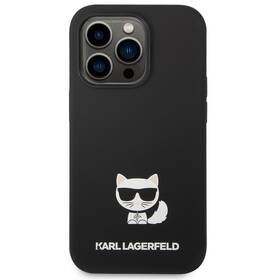 Kryt na mobil Karl Lagerfeld Liquid Silicone Choupette na Apple iPhone 14 Pro Max (KLHCP14XSLCTBK) černý