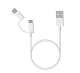 Kabel Xiaomi 2v1 USB/Micro USB + USB-C, 1m (15303) bílý