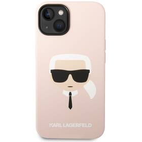 Kryt na mobil Karl Lagerfeld MagSafe Liquid Silicone Karl Head na Apple iPhone 14 Plus (KLHMP14MSLKHLP) růžový