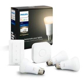 Startovací sada Philips Hue Bluetooth 9W, E27, White (3ks) + Switch, Bridge (8718696785232)