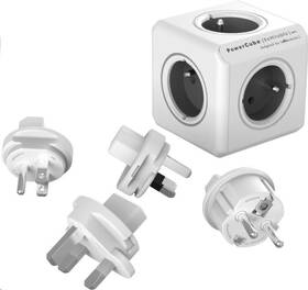 Cestovní adaptér Powercube Rewirable + Travel Plugs (456307) šedý