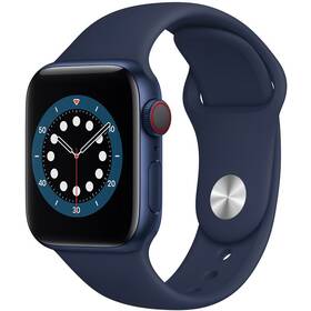 Chytré hodinky Apple Watch Series 6 GPS + Cellular, 44mm pouzdro z modrého hliníku - námořnicky tmavomodrý sportovní náramek (M09A3HC/A)