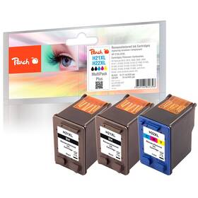 Inkoustová náplň Peach HP PI300-557, No. 21/No. 22, MultiPack Plus, 2x21, 1x18 ml CMYK (319205)