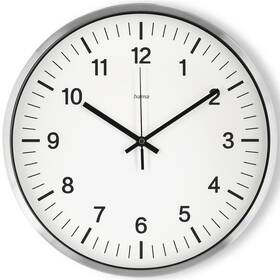 Nástěnné hodiny Hama Shiny stříbrné/bílé