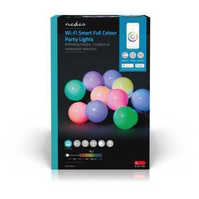 Párty osvětlení Nedis SmartLife LED, Wi-Fi, RGB, 10 LED, 9 m, Android / IOS (WIFILP03C10)
