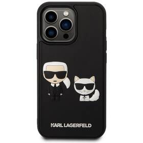 Kryt na mobil Karl Lagerfeld and Choupette 3D na Apple iPhone 14 Pro Max (KLHCP14X3DRKCK) černý