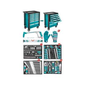 Dílenský vozík Total tools THPTCS71621 s nářadím 162 ks