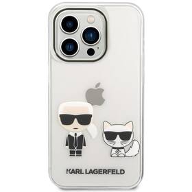 Kryt na mobil Karl Lagerfeld Ikonik Karl and Choupette na Apple iPhone 14 Pro Max (KLHCP14XCKTR) průhledný