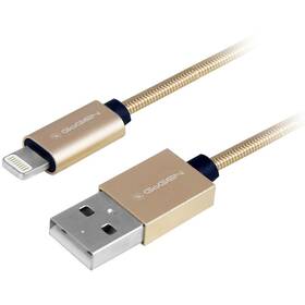 Kabel GoGEN USB / lightning, 1m, ocelový, opletený (LIGHTN100MM21) zlatý