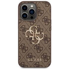 Kryt na mobil Guess 4G Metal Logo na Apple iPhone 14 Pro (GUHCP14L4GMGBR) hnědý