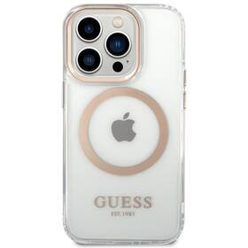 Kryt na mobil Guess Translucent MagSafe na Apple iPhone 14 Pro (GUHMP14LHTRMD) zlatý