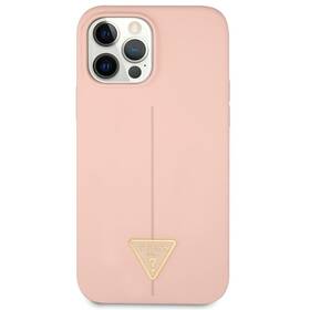 Kryt na mobil Guess Line Triangle na Apple iPhone 12/12 Pro (GUHCP12MSLTGP) růžový