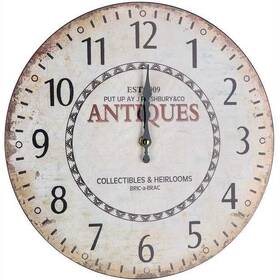 Nástěnné hodiny HOME DECOR ANTIQUE šedé/bílé