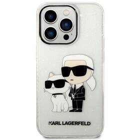Kryt na mobil Karl Lagerfeld IML Glitter Karl and Choupette NFT na Apple iPhone 14 Pro (KLHCP14LHNKCTGT) průhledný