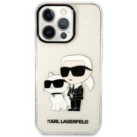 Kryt na mobil Karl Lagerfeld IML Glitter Karl and Choupette NFT na Apple iPhone 13 Pro (KLHCP13LHNKCTGT) průhledný